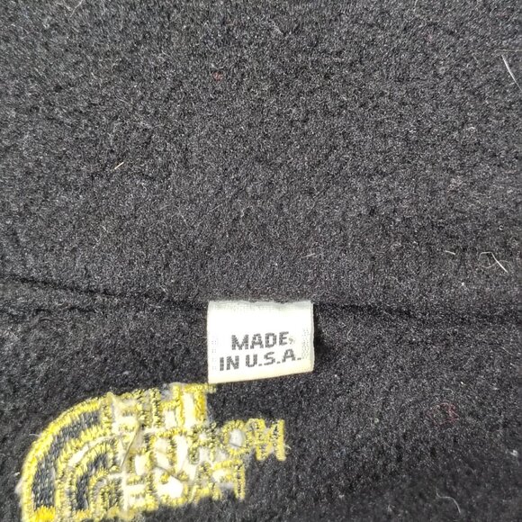 VINTAGE The North Face Steep Tech Hat Cap Yellow Black Expedition Fleece Lined - Picture 5 of 9